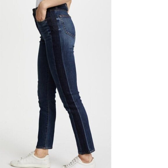 L'AGENCE High 10 Skinny Classic Stripe Cotton Stretch Blue Jean/Pre-owned, Sz. 2 - Picture 8 of 8